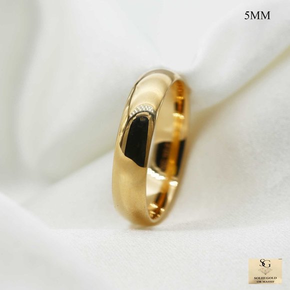 10 K Gold wedding Band 5mm , white gold, yellow gold, rose gold, Tiffany - Picture 1 of 5